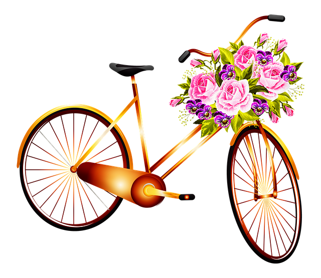 vélo avec fleurs