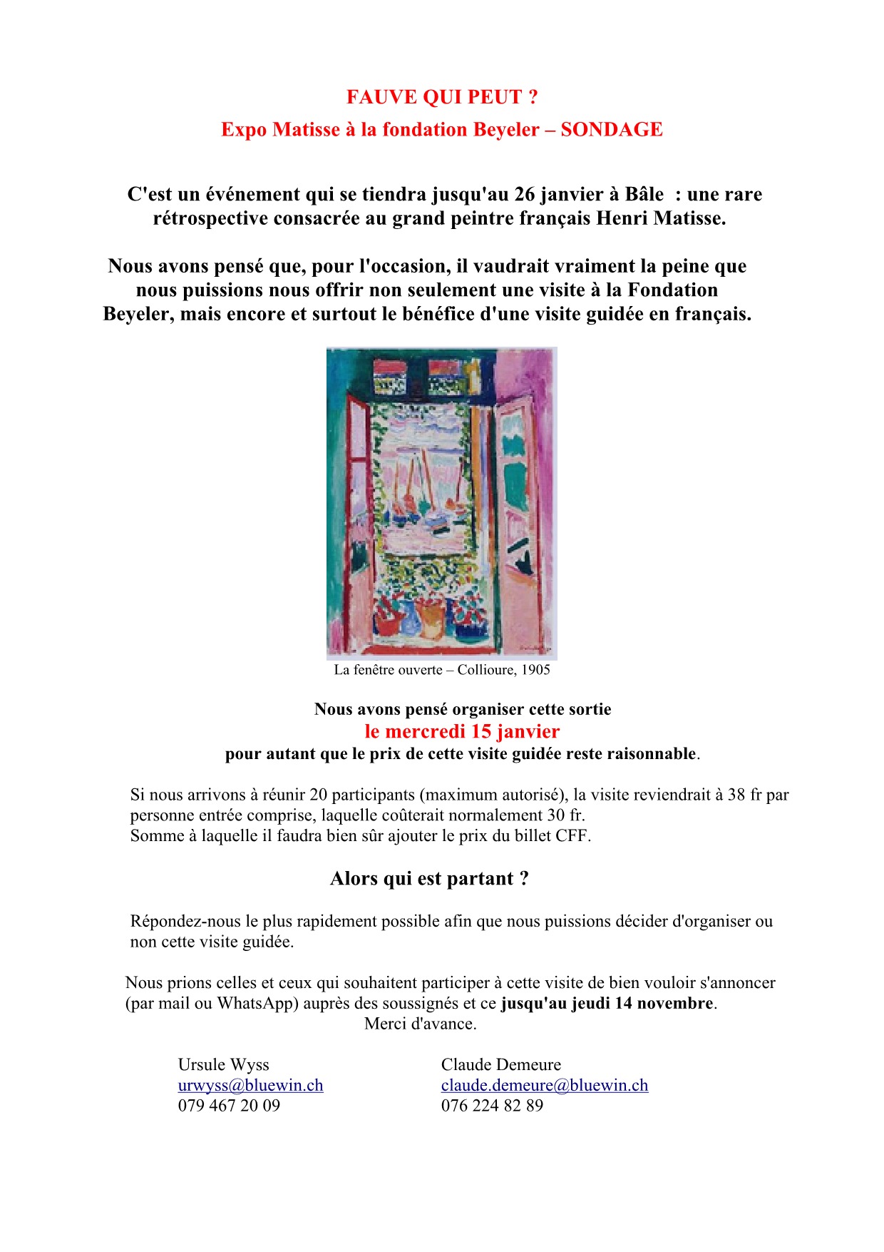 Beyeler annonce