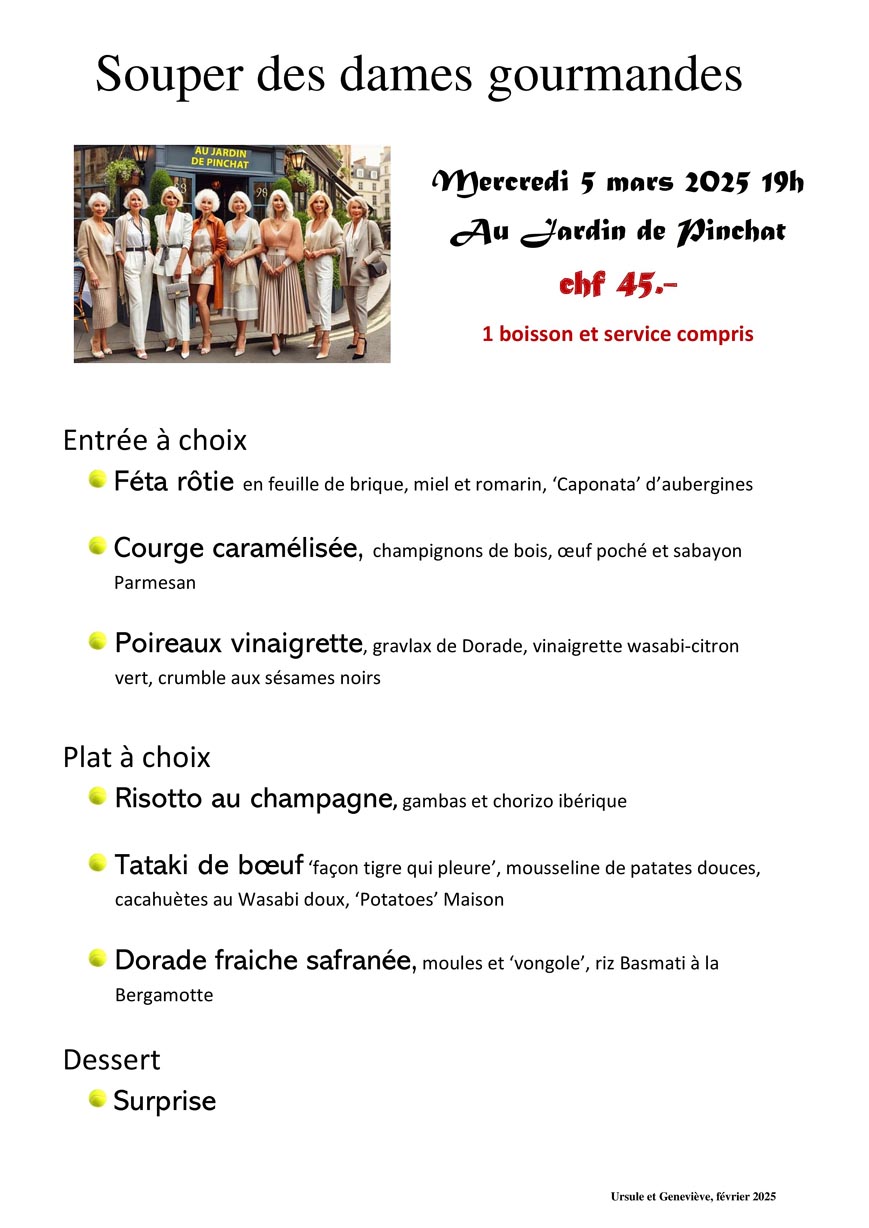 Souper des dames gourmandes